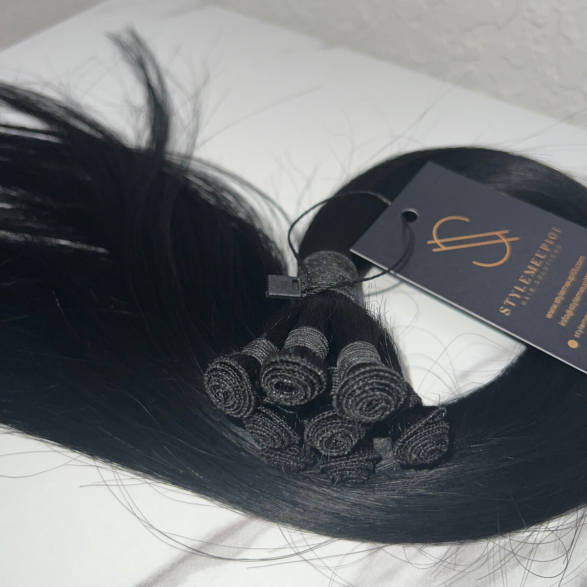 Kashmir Black Straight Hand Tied Wefts