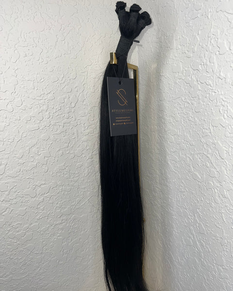 Kashmir Black Straight Hand Tied Wefts