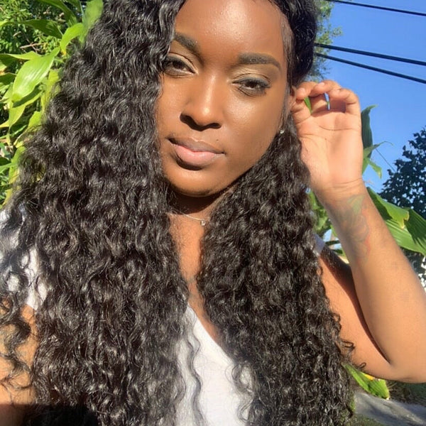 24” Custom Middle Part Deep Wave Full Lace Wig