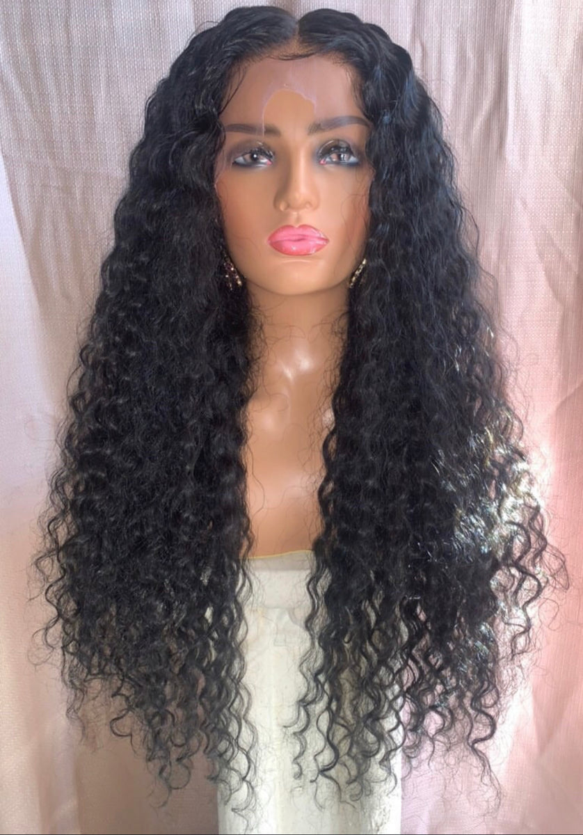 24” Middle Part Deep Wave Full Lace Wig (200% Density)